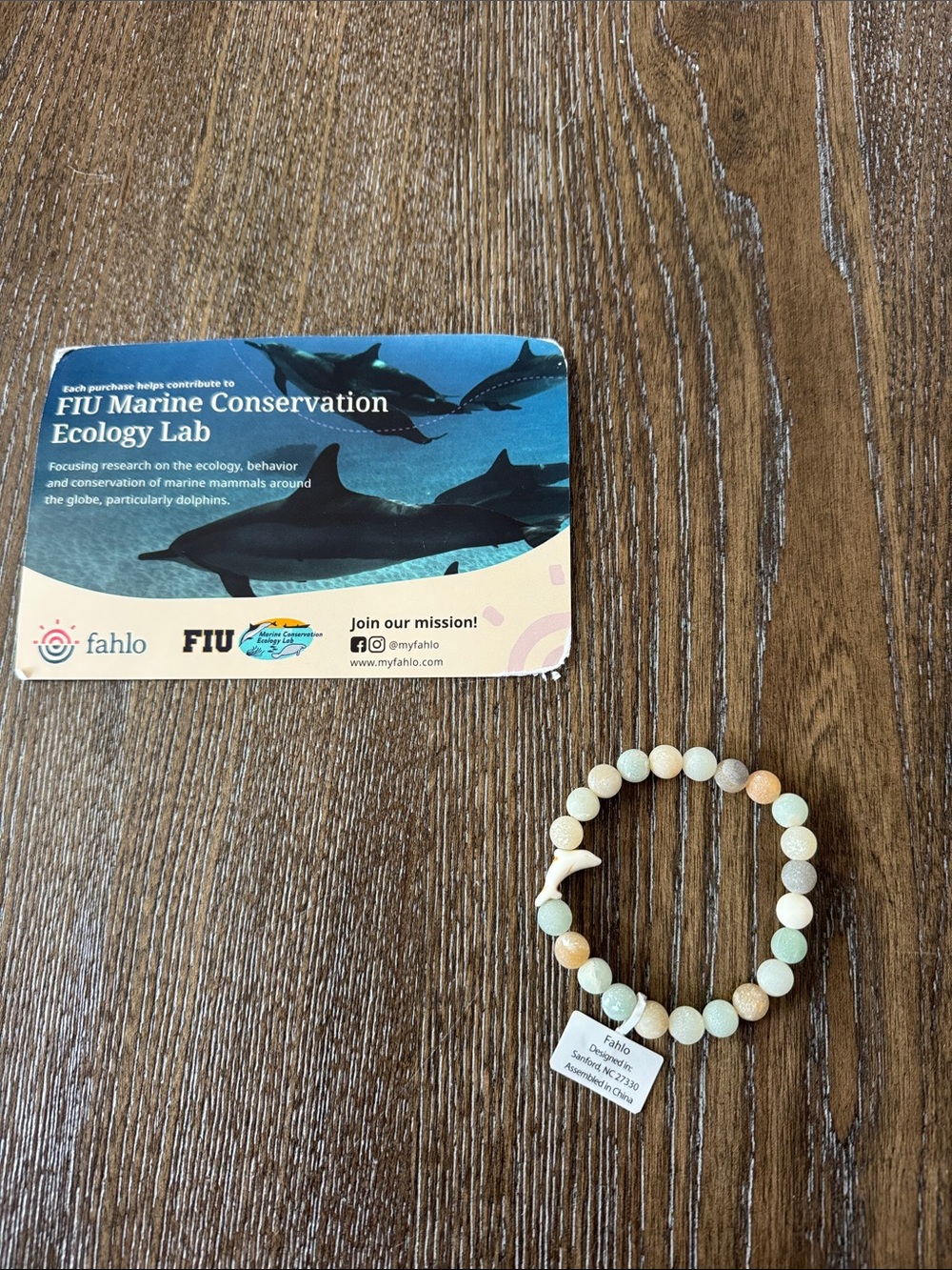 Fahlo Beaded Stretch Bracelet in Pastel Mint, Peach & Cream